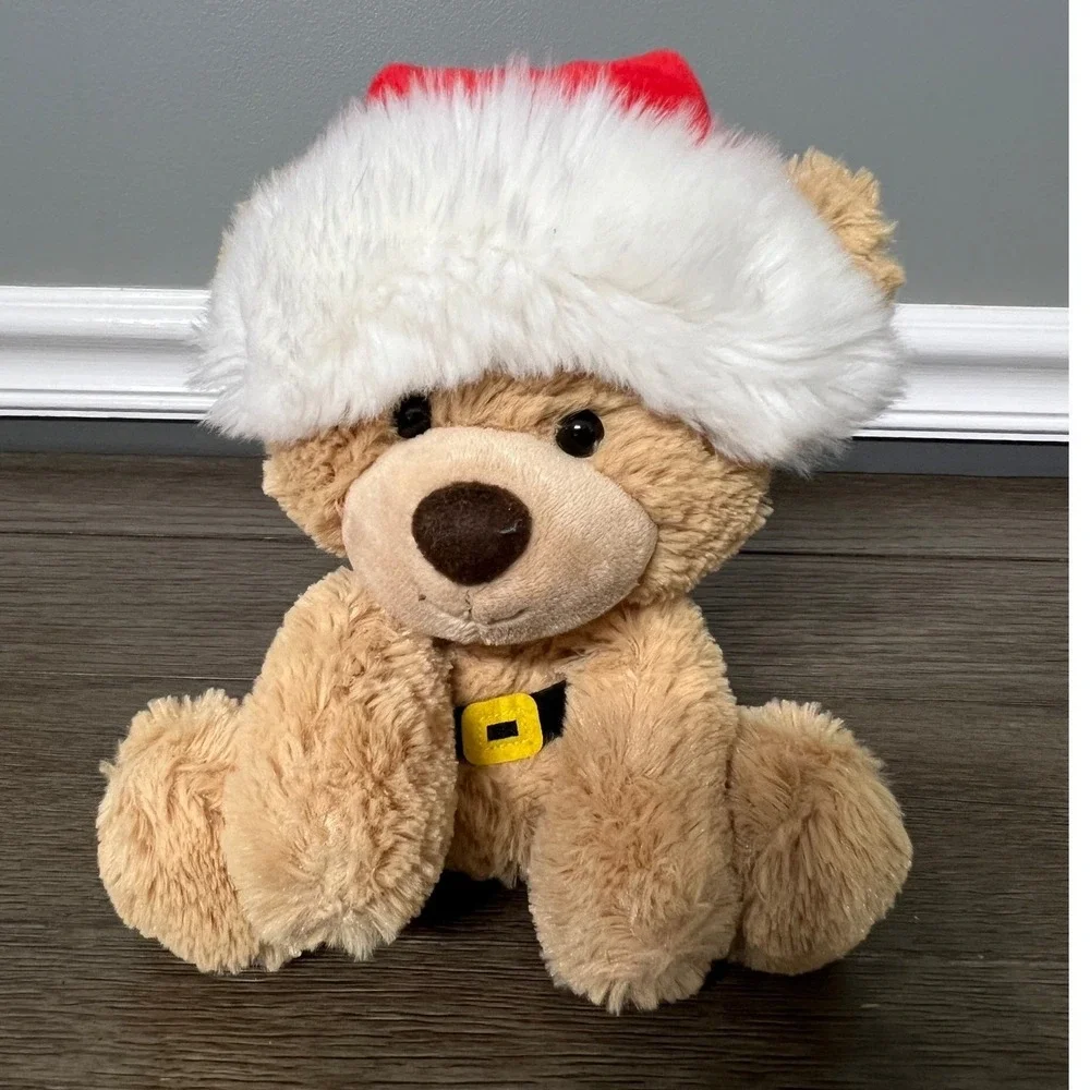 Aurora Plush Christmas Teddy Bear Santa Hat Holiday Stuffed‎ Animal Toy Kids
